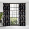 ZATEMŇOVACÍ ZÁVĚS NA KROUŽCÍCH LIMITED COLLECTION PEONIA2 140X250 CM ČERNÁ