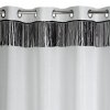 ZÁCLONA NA KROUŽCÍCH JASPIS 140X250 CM BÍLÁ
