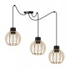 designerska lampa wiszaca spider timer z drewnianymi kloszami kule
