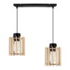 stylowa lampa sufitowa na listwie timber z drewnianymi kloszami walec
