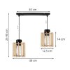 stylowa lampa sufitowa na listwie timber z drewnianymi kloszami walec