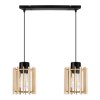 stylowa lampa sufitowa na listwie timber z drewnianymi kloszami walec