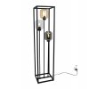 lampa podlogowa nowoczesna metalowa czarna w stylu loftowym stojaca novalja cage