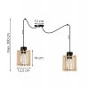stylowa lampa wiszaca spider timber z drewnianymi kloszami walec