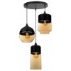 lampa wiszaca o trzech zrodlach swiatla ze szklanymi kloszami