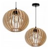rustykalna lampa wiszaca z kloszem ze sklejki