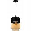 nowoczesna lampa wiszaca ze szklanym kloszem w kolorze miodowym