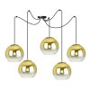 lampa sufitowa ze zlotymi kloszami 15cm elegancka spider bergen gold