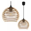 lampa wiszaca z drewanianym kloszem timber