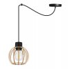 stylowa lampa wiszaca eko styl spider timber z drewnianym kloszem kula