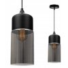nowoczesna lampa wiszaca z kloszem z ciemnego szkla