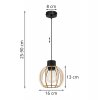 nowoczesna lampa zwis timber z drewnianym kloszem kula