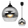 nowoczesna lampa wiszaca szklana kulka z efektem chrom