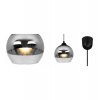 nowoczesna lampa wiszaca szklana kulka z efektem chrom