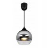 nowoczesna lampa wiszaca szklana kulka z efektem chrom