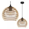 lampa wiszaca z drewanianym kloszem zyrandol timber
