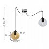 lampa wiszaca typu loft ze szklanym kulistym kloszem