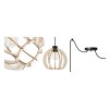 stylowa lampa wiszaca spider timber z drewnianymi kulistymi kloszami eko