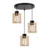 nowoczesna lampa wiszaca na podsufitce timber z drewnianymi kloszami walec styl eko