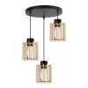 nowoczesna lampa wiszaca na podsufitce timber z drewnianymi kloszami walec styl eko