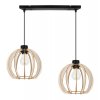 nowoczesna lampa wiszaca na listwie timber z drewnianymi kloszami