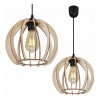 niespotykana regulowana lampa wiszaca z drewnianym kulistym kloszem