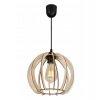 niespotykana regulowana lampa wiszaca z drewnianym kulistym kloszem
