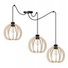 designerska lampa wiszaca spider timer z drewnianymi kulistymi kloszami
