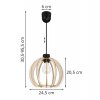 nowoczesna lampa wiszaca z drewna sufitowa timber led e27