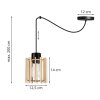 nowoczesna lampa wiszaca spider timber z drewnianym kloszem walec