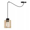 nowoczesna lampa wiszaca spider timber z drewnianym kloszem walec