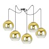 nowoczesna lampa wiszaca zlote klosze kule spider bergen gold