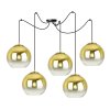 nowoczesna lampa wiszaca zlote klosze kule spider bergen gold