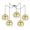 nowoczesna lampa wiszaca zlote klosze kule spider bergen gold