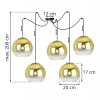 nowoczesna lampa wiszaca zlote klosze kule spider bergen gold