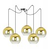 nowoczesna lampa wiszaca zlote klosze kule spider bergen gold