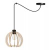 nowoczesna lampa sufitowa spider timber z drewnianym kulistym kloszem