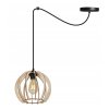 lampa wiszaca timber z regulacja drewniany kulisty klosz