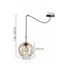lampa wiszaca timber z regulacja drewniany kulisty klosz