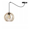 lampa wiszaca timber z regulacja drewniany kulisty klosz