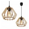 nowoczesna lampa wiszaca z drewnianym kloszem w ksztalcie diamentu
