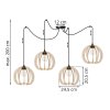 nowoczesna lampa wiszaca spider timber drewniana