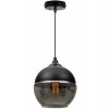 nowoczesna lampa wiszaca z kulistym kloszem z ciemnego szkla