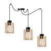 designerska lampa wiszaca spider timer z drewnianymi kloszami walec