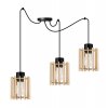 designerska lampa wiszaca spider timer z drewnianymi kloszami walec