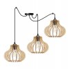 nowoczesna lampa z kloszami drewnianymi spider timber