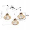 nowoczesna lampa z kloszami drewnianymi spider timber