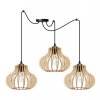 nowoczesna lampa z kloszami drewnianymi spider timber