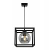 modernistyczna lampa wiszaca szklany haga cage grafitowy klosz