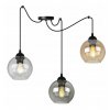 nowoczesna lampa wiszaca z trzema kloszami ze szkla